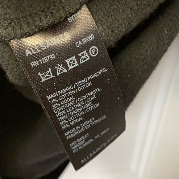 AllSaints black leather Mei Sweat - Picture 6 of 9